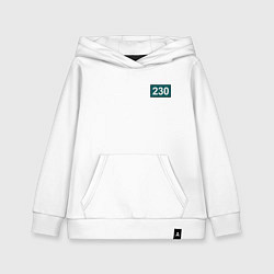 Толстовка детская хлопковая Номер 230 - Игра в кальмара, цвет: белый