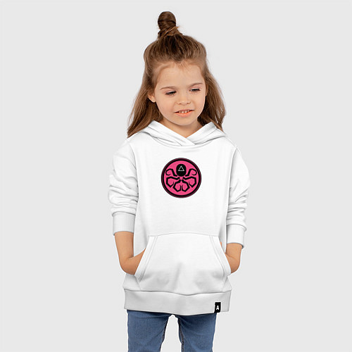 Детская толстовка-худи Кальмар треугольник / Белый – фото 4