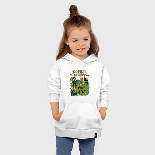 Детская толстовка-худи Король и Шут в мультяшном стиле / Белый – фото 4