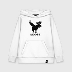 Толстовка детская хлопковая Лось с рогами, цвет: белый