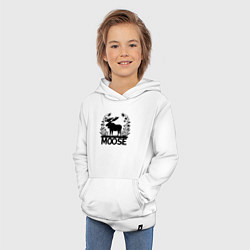 Толстовка детская хлопковая Лось среди цветов, цвет: белый — фото 2