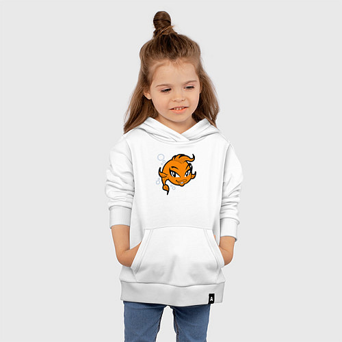 Детская толстовка-худи Милая рыбка / Белый – фото 4