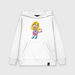 Толстовка детская хлопковая Роковая блондинка, цвет: белый