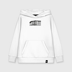 Толстовка детская хлопковая Штрихкод эволюция, цвет: белый