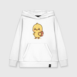 Толстовка детская хлопковая Цыпленок с рюкзаком, цвет: белый