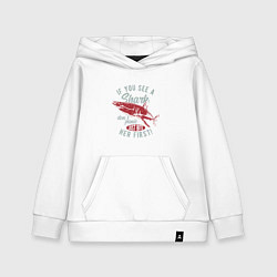 Толстовка детская хлопковая Акула, цвет: белый