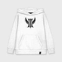 Толстовка детская хлопковая Крылья и буква И, цвет: белый