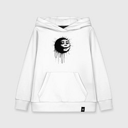 Толстовка детская хлопковая Страшное лицо-смайл в стиле граффити, цвет: белый