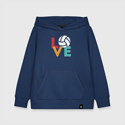 Толстовка детская хлопковая Love volley, цвет: тёмно-синий