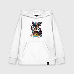 Толстовка детская хлопковая Джинкс League of Legends, цвет: белый