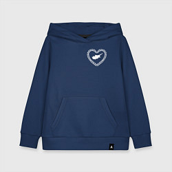 Толстовка детская хлопковая Кипр в сердечке монохром, цвет: тёмно-синий