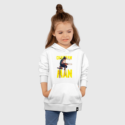 Детская толстовка-худи Человек бензопила на кресте / Белый – фото 4