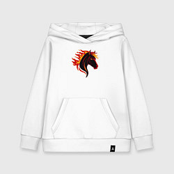 Толстовка детская хлопковая Огненная лошадь, символ года, цвет: белый