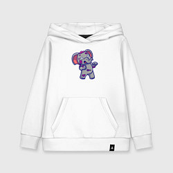 Толстовка детская хлопковая Слоник зомби, цвет: белый