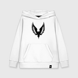 Толстовка детская хлопковая Крылатый силуэт Banksy, цвет: белый