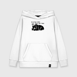 Толстовка детская хлопковая Не буди лихо - русский медведь, цвет: белый