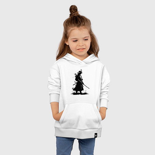 Детская толстовка-худи Тень самурая / Белый – фото 4