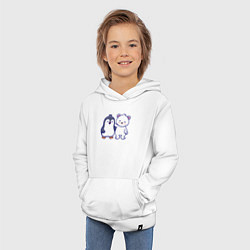 Толстовка детская хлопковая Пингвин и белый медведь, цвет: белый — фото 2