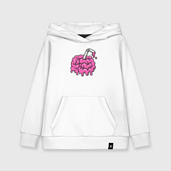 Толстовка детская хлопковая Brain drink, цвет: белый