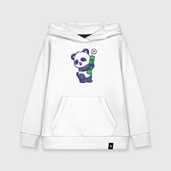 Толстовка детская хлопковая Бабмуковая милая панда, цвет: белый