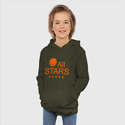Толстовка детская хлопковая All stars (баскетбол), цвет: хаки — фото 2
