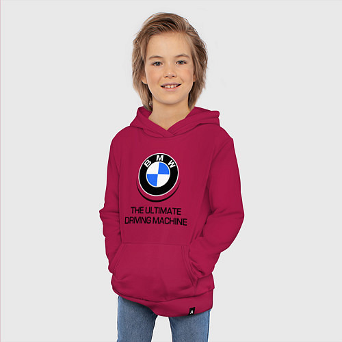 Детская толстовка-худи BMW Driving Machine / Маджента – фото 3