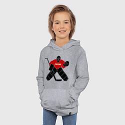 Толстовка детская хлопковая Хоккей Россия, цвет: меланж — фото 2
