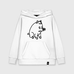 Толстовка детская хлопковая Pig, цвет: белый