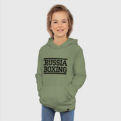 Толстовка детская хлопковая Russia boxing, цвет: авокадо — фото 2