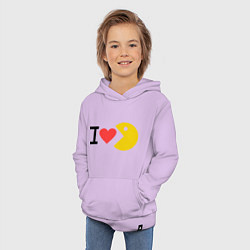 Толстовка детская хлопковая I love Packman, цвет: лаванда — фото 2