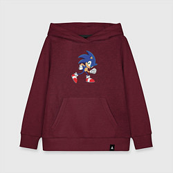 Толстовка детская хлопковая Sonic the Hedgehog, цвет: меланж-бордовый