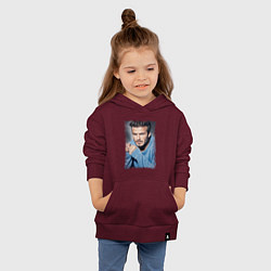 Толстовка детская хлопковая David Beckham: Portrait, цвет: меланж-бордовый — фото 2