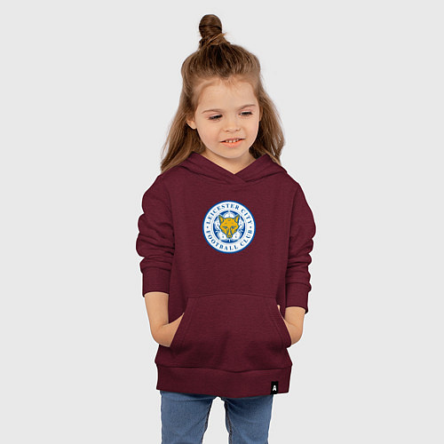 Детская толстовка-худи Leicester City FC / Меланж-бордовый – фото 4