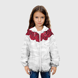 Куртка с капюшоном детская Roses White, цвет: 3D-белый — фото 2