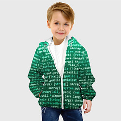 Куртка с капюшоном детская Программирование 8, цвет: 3D-белый — фото 2