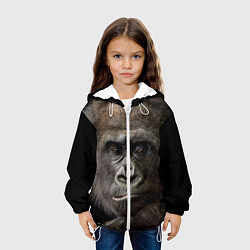 Куртка с капюшоном детская Глаза гориллы, цвет: 3D-белый — фото 2
