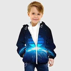 Куртка с капюшоном детская Космические войска, цвет: 3D-белый — фото 2