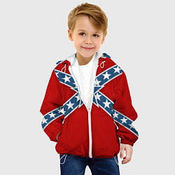 Куртка с капюшоном детская Флаг советской конфедерации, цвет: 3D-белый — фото 2