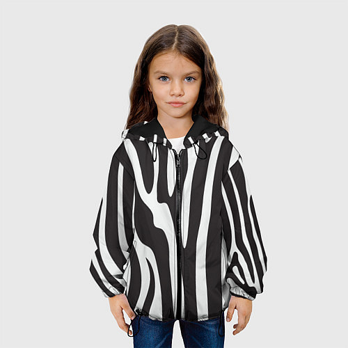 Детская куртка Шкура зебры / 3D-Черный – фото 3