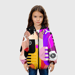 Куртка с капюшоном детская Abstract-women, цвет: 3D-черный — фото 2