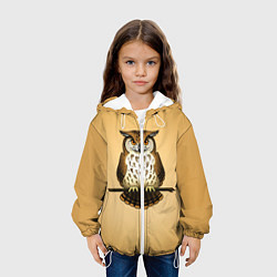 Куртка с капюшоном детская Сова на ветке, цвет: 3D-белый — фото 2