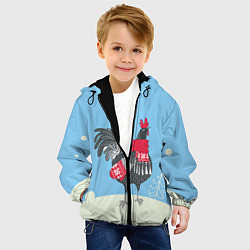 Куртка с капюшоном детская Милый петушок зимой, цвет: 3D-черный — фото 2
