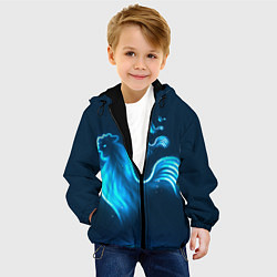 Куртка с капюшоном детская Петух: символ 2017, цвет: 3D-черный — фото 2