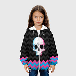 Куртка с капюшоном детская Colored Skull, цвет: 3D-белый — фото 2
