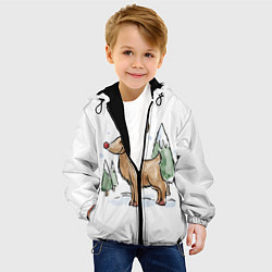 Куртка с капюшоном детская Оленёнок Рудольф, цвет: 3D-черный — фото 2