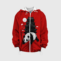 Куртка с капюшоном детская Panda Warrior, цвет: 3D-белый