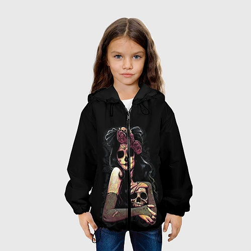 Детская куртка Девушка / 3D-Черный – фото 3