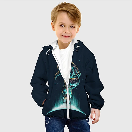 Детская куртка Планетарный скейтбординг / 3D-Белый – фото 4