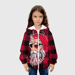 Куртка с капюшоном детская Санта хипстер, цвет: 3D-белый — фото 2