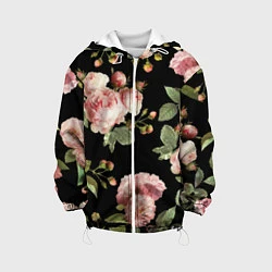 Куртка с капюшоном детская TOP Roses, цвет: 3D-белый